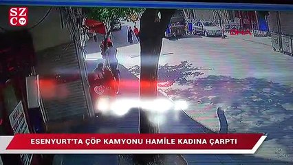Çöp kamyonu hamile kadına çarptı