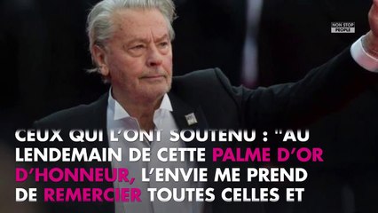 Alain Delon : sa touchante lettre de remerciement à son public après sa Palme d’honneur