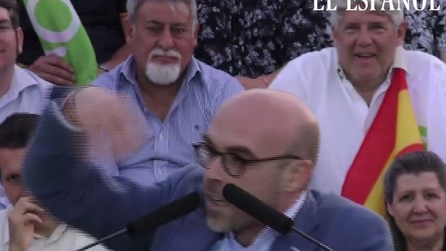 Jorge Buxadé durante el mitin de Vox en Valdemoro
