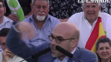Jorge Buxadé durante el mitin de Vox en Valdemoro