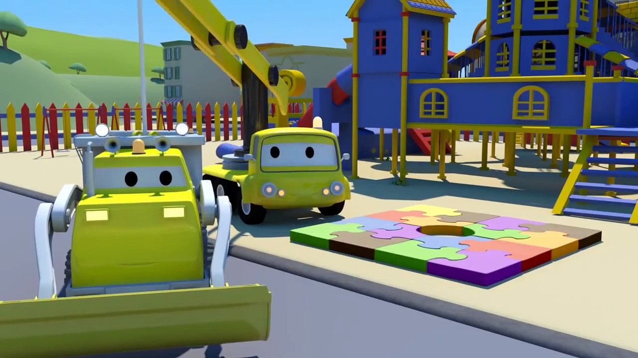 Construction Squad: Dump Truck Crane & Excavator build a Zip-Line for Baby Trucks Car City ️