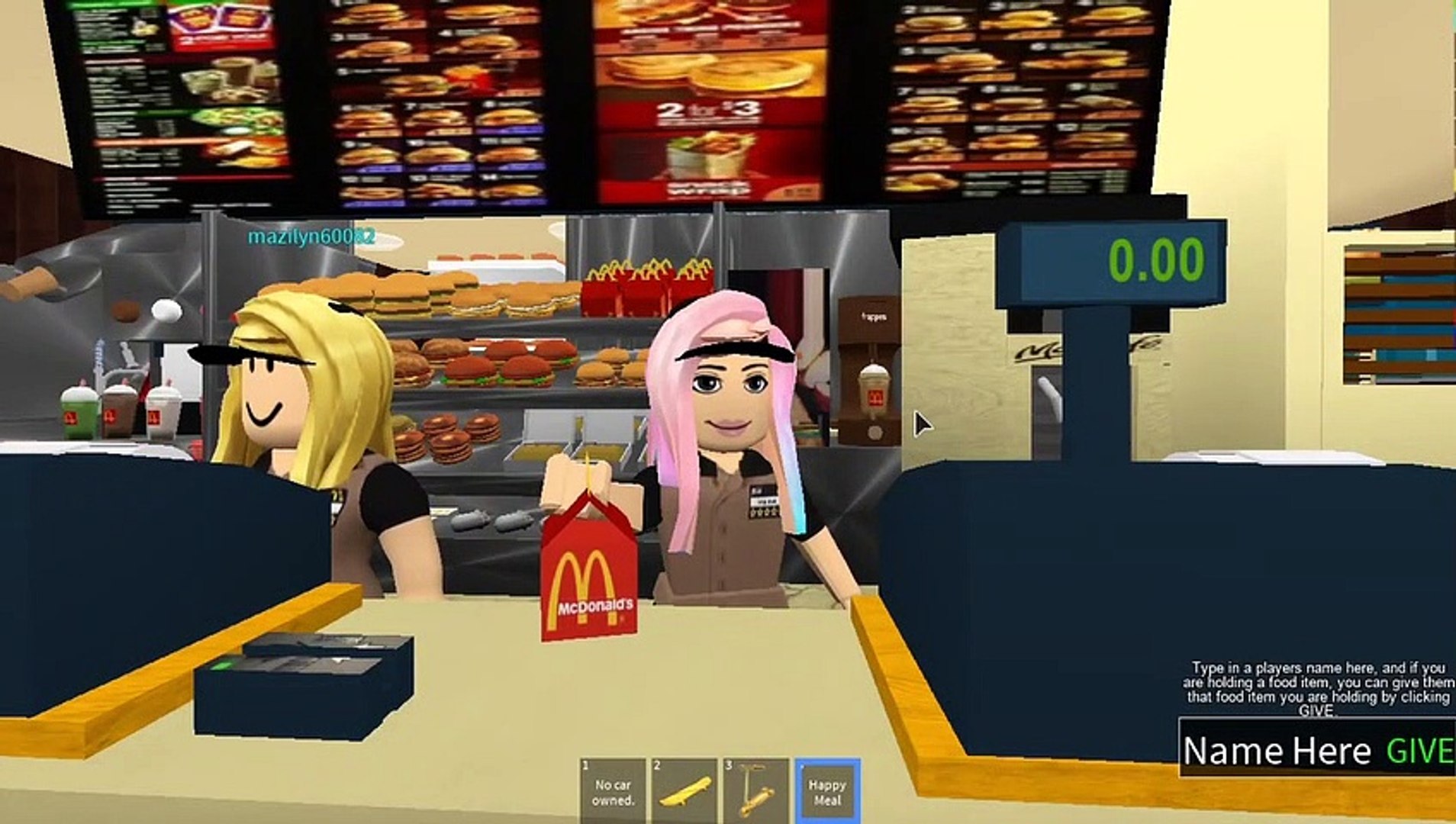 Mc Donalds Fast Food Roleplay In Roblox For Kids Playing In Drive Thru Mcdonaldsville - 