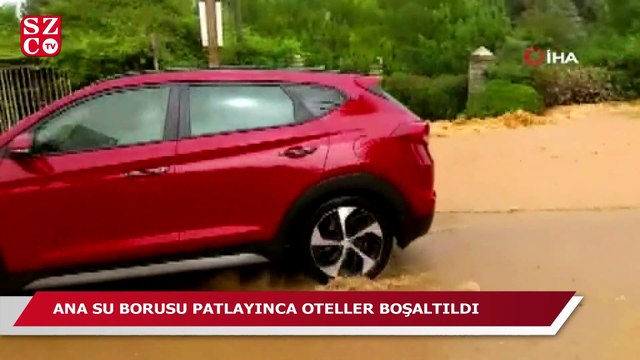 Bodrum’da ana su borusu patladı ortalık savaş alanına döndü
