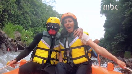 صراخ وبكاء حلا شيحة بعد صدمات عنيفة في رامز في الشلال