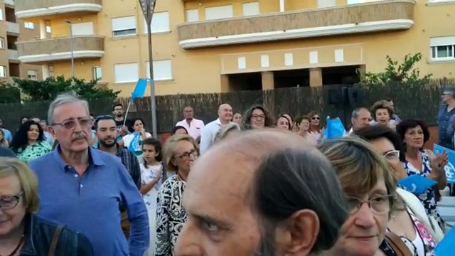 Teodoro García Egea y Monago en un acto de campaña en Cáceres