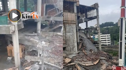 Konkrit runtuh di LRT Gombak