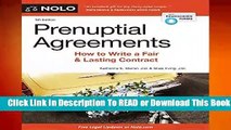 Full E-book Prenuptial Agreements: How to Write a Fair   Lasting Contract  For Kindle