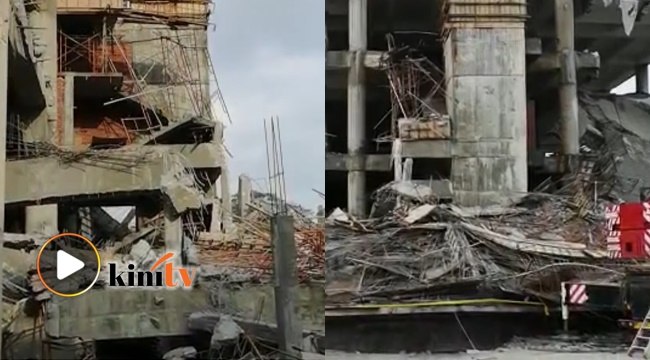 Runtuhan konkrit di LRT Gombak, tiga buruh binaan nyaris maut