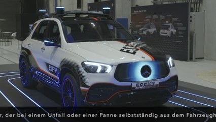Mercedes-Benz ESF 2019 TecDay - Neues Lenkrad-Konzept für automatisiertes Fahren und Warndreieck-Roboter