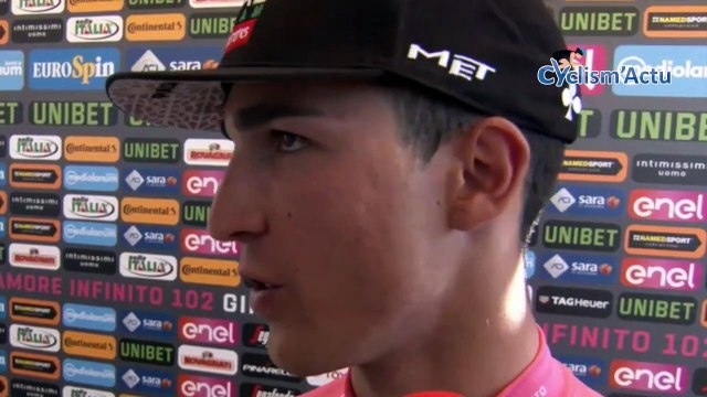 Tour d'Italie 2019 - Valerio Conti et son maillot rose : Ça va être dur de le garder !