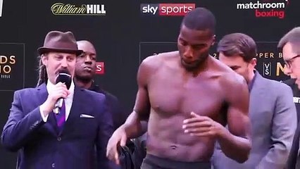 LAWRENCE OKOLIE v WADI CAMACHO **FINAL** HEAD-TO-HEAD @ WEIGH-IN / EDWARDS v MORENO