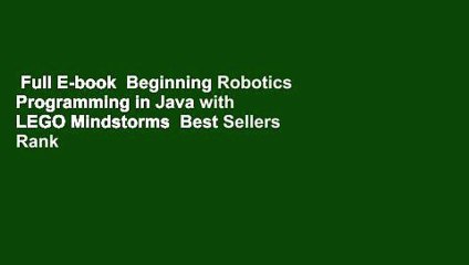 beginning robotics programming in java with lego mindstorms