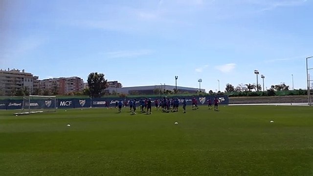 Último entrenamiento del Málaga antes de enfrentarse al Zaragoza
