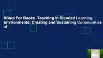 About For Books  Teaching in Blended Learning Environments: Creating and Sustaining Communities of
