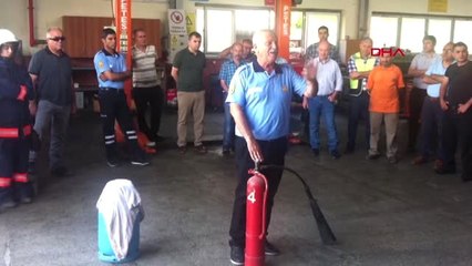 Mersin İşçilere Uygulamalı Yangın Eğitimi