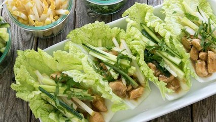 How to Make Peanut-Chicken Cabbage Wraps