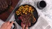 Grilled Ribeye Steaks with Roasted Rosemary Potatoes