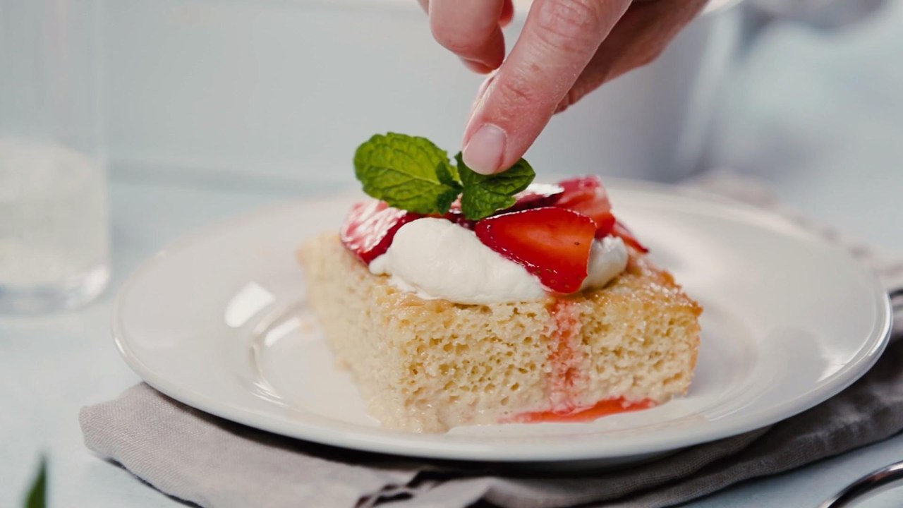 Tres Leches Cake with Strawberries