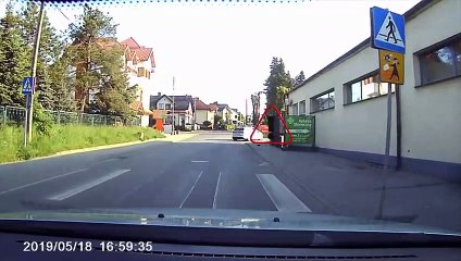 Une voiture de police protège un hérisson
