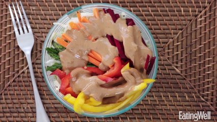 How to Make a Rainbow Veggie Spring Roll Bowl with Peanut Sauce
