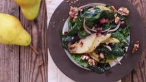 How To Make Warm Pear & Spinach Salad with Maple-Bacon Vinaigrette