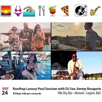 H8s Sky Bar (akamani) legian Bali Dj Sax Singer Jimmy rougerie