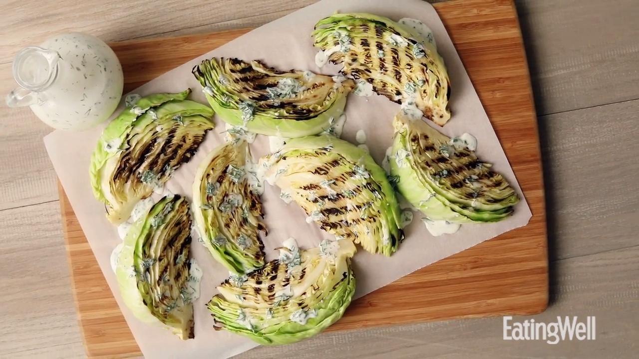 How to Make Grilled Cabbage with Buttermilk-Herb Dressing