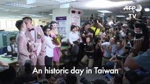 Taiwan holds first gay marriages in historic day for Asia