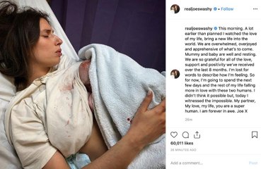 Stacey Solomon gives birth