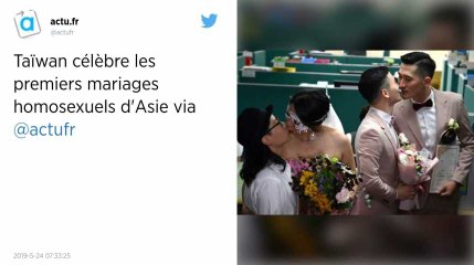 Taïwan acte les premiers mariages homosexuels en Asie