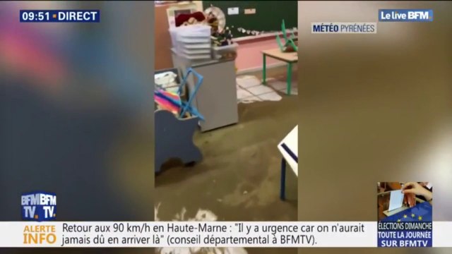 Inondations dans les Hautes-Pyrénées: une coulée de boue envahit une école de Beaudéan