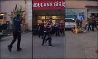 Hastaneyi karıştıran kavga kamerada... Polis havaya ateş açtı