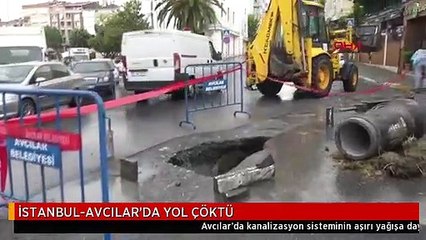 İSTANBUL-AVCILAR'DA YOL ÇÖKTÜ