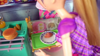 Barbie Rapunzel & Elsa New School Morning Routine with Double Shower Bathroom!