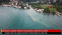 BOĞAZ'A AKAN ÇAMUR HAVADAN GÖRÜNTÜLENDİ