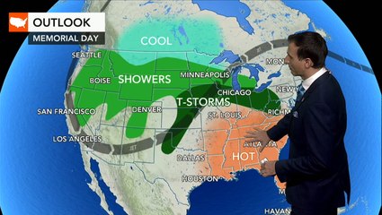 Download Video: Memorial Day: Showers, storms to stretch across North Central states