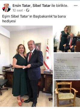 KKTC Başbakanının Eşi, Özel Mektupla Beraber Başbakana Sandalye Hediye Etti
