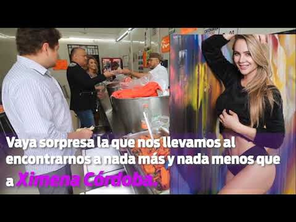Ximena Córdoba echándose unos tacos de canasta