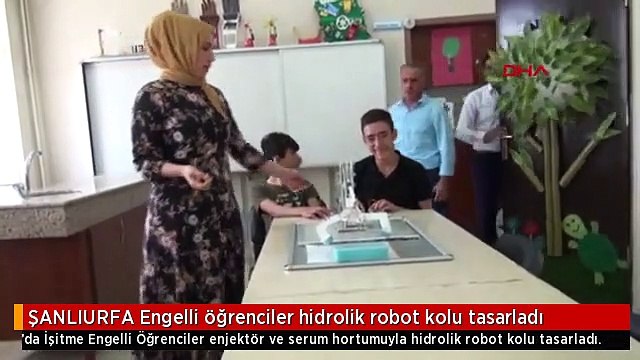 ŞANLIURFA Engelli öğrenciler hidrolik robot kolu tasarladı