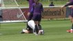 Neville nutmegged during England training session