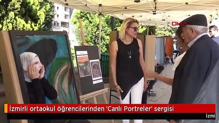 İzmirli ortaokul öğrencilerinden 'Canlı Portreler' sergisi