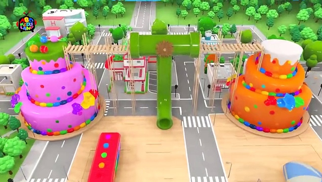 Learn Colors with Street Vehicle and Surprise BaseBall in Magic slide hole play for Kids