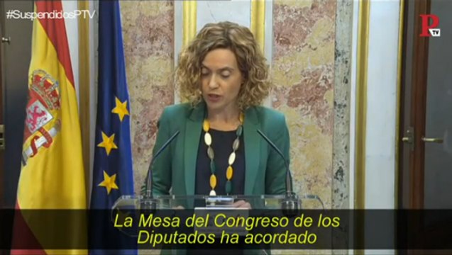 Los diputados independentistas presos, suspendidos de sus funciones en el Congreso