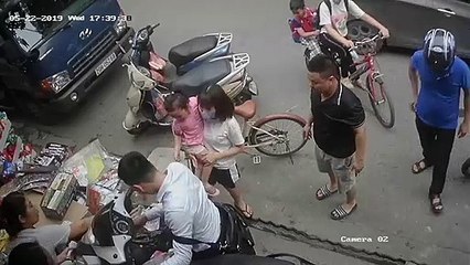 Man Stops his Scooter, but his Scooter Keeps Scooting