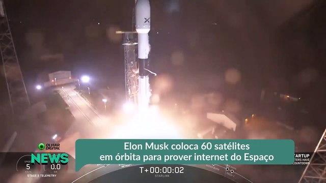 Elon Musk coloca 60 satélites em órbita para prover internet do Espaço