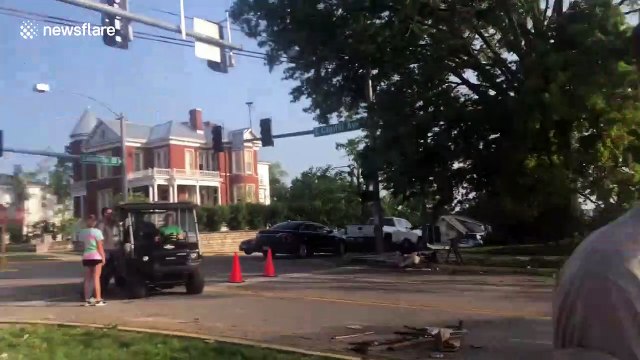 Trail of destruction left by monster twister revealed in Jefferson City, Missouri USA