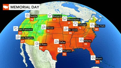 Descargar video: Memorial Day: Showers, storms to stretch across North Central states