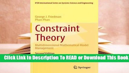 [Read] Constraint Theory: Multidimensional Mathematical Model Management  For Online