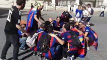 Final Copa Barcelona-Valencia: La Afición del Barça Disfruta en el Centro de Sevilla