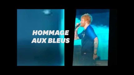 Ed Sheeran en maillot des Bleus lors d&#39;un concert à Lyon